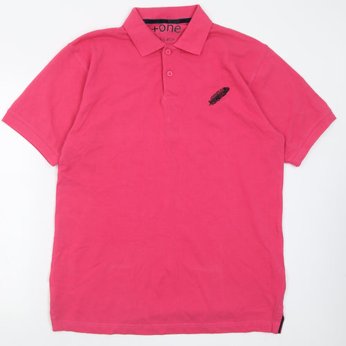 tone Mens Pink  Cotton  Polo Size 2XL Collared Button