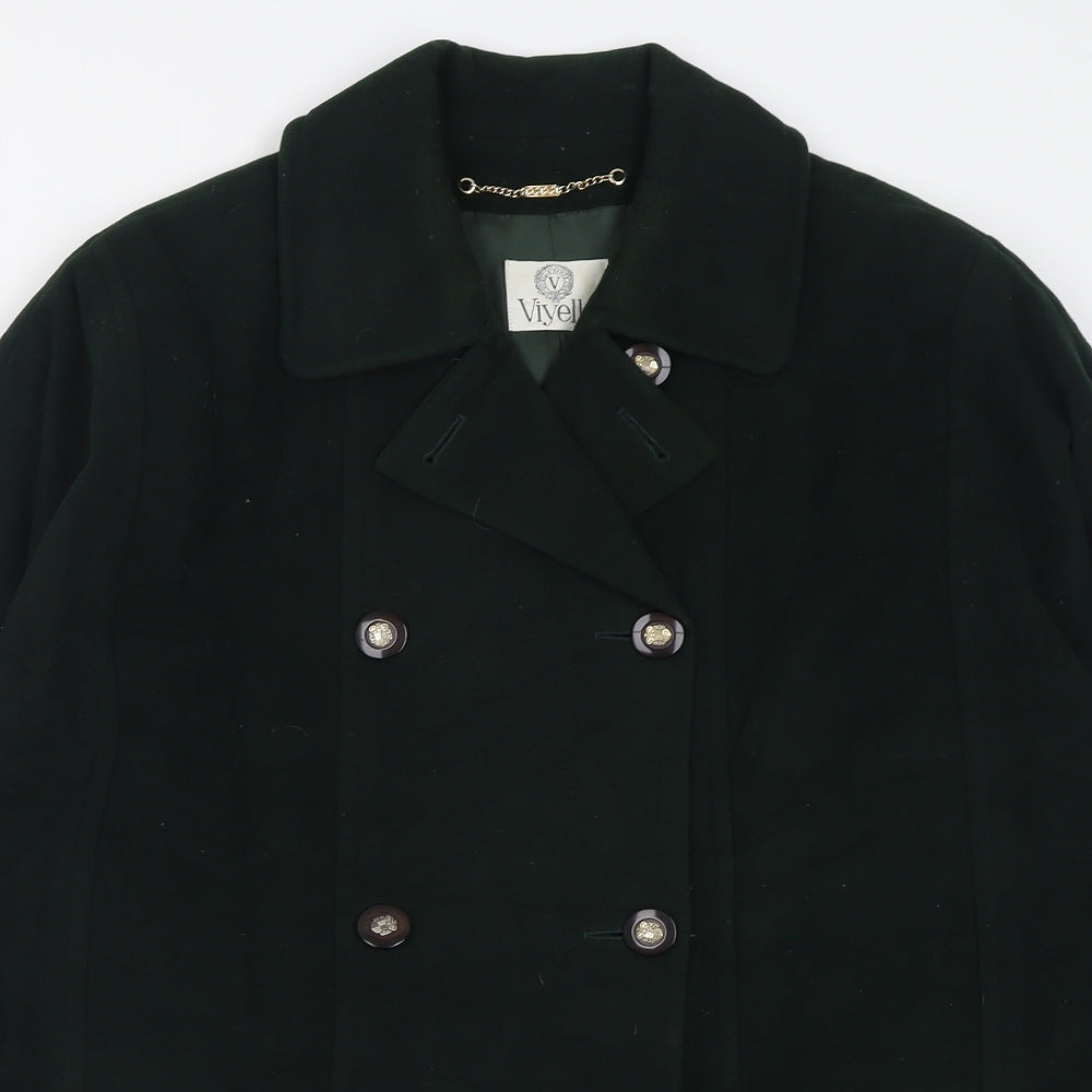 Viyella Womens Green   Overcoat Coat Size 10  Button