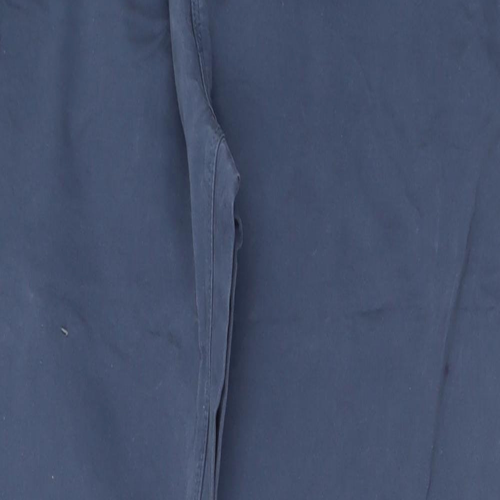 Topman Mens Blue  Cotton Chino Trousers Size 34 L32 in Slim Button