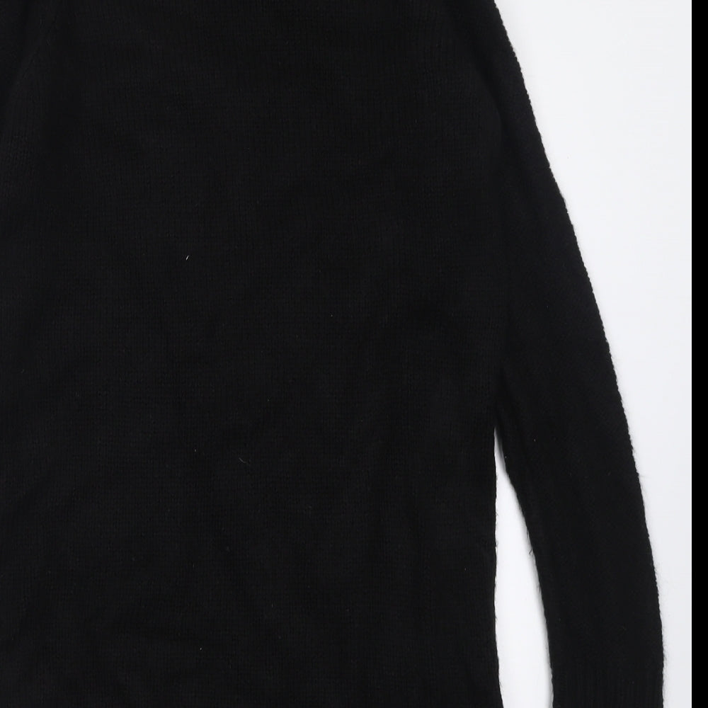 Love Knitwear Womens Black  Acrylic Jumper Dress  Size 14  Roll Neck Pullover