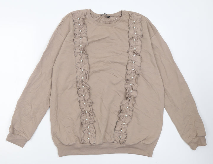 Select Womens Brown  Cotton Pullover Sweatshirt Size S  Pullover