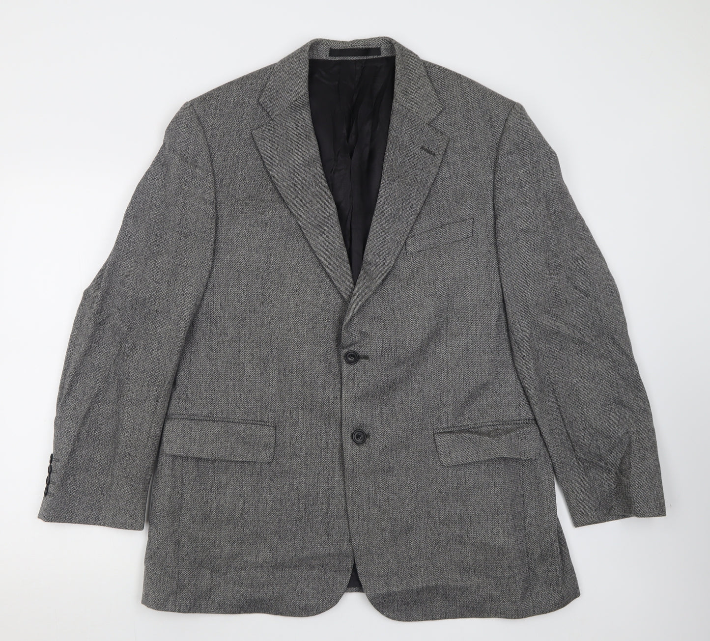 Marks and Spencer Mens Grey Plaid Wool Jacket Suit Jacket Size 42