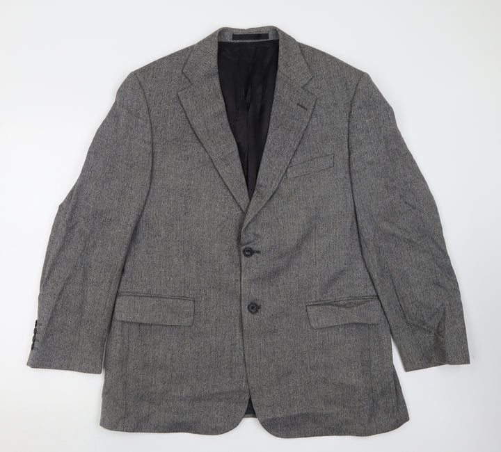 Marks and Spencer Mens Grey Plaid Wool Jacket Suit Jacket Size 42