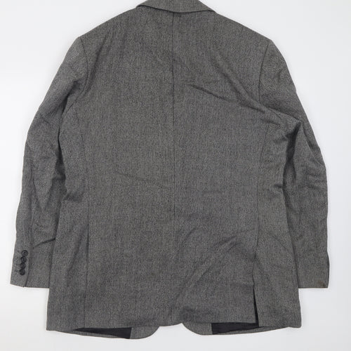 Marks and Spencer Mens Grey Plaid Wool Jacket Suit Jacket Size 42