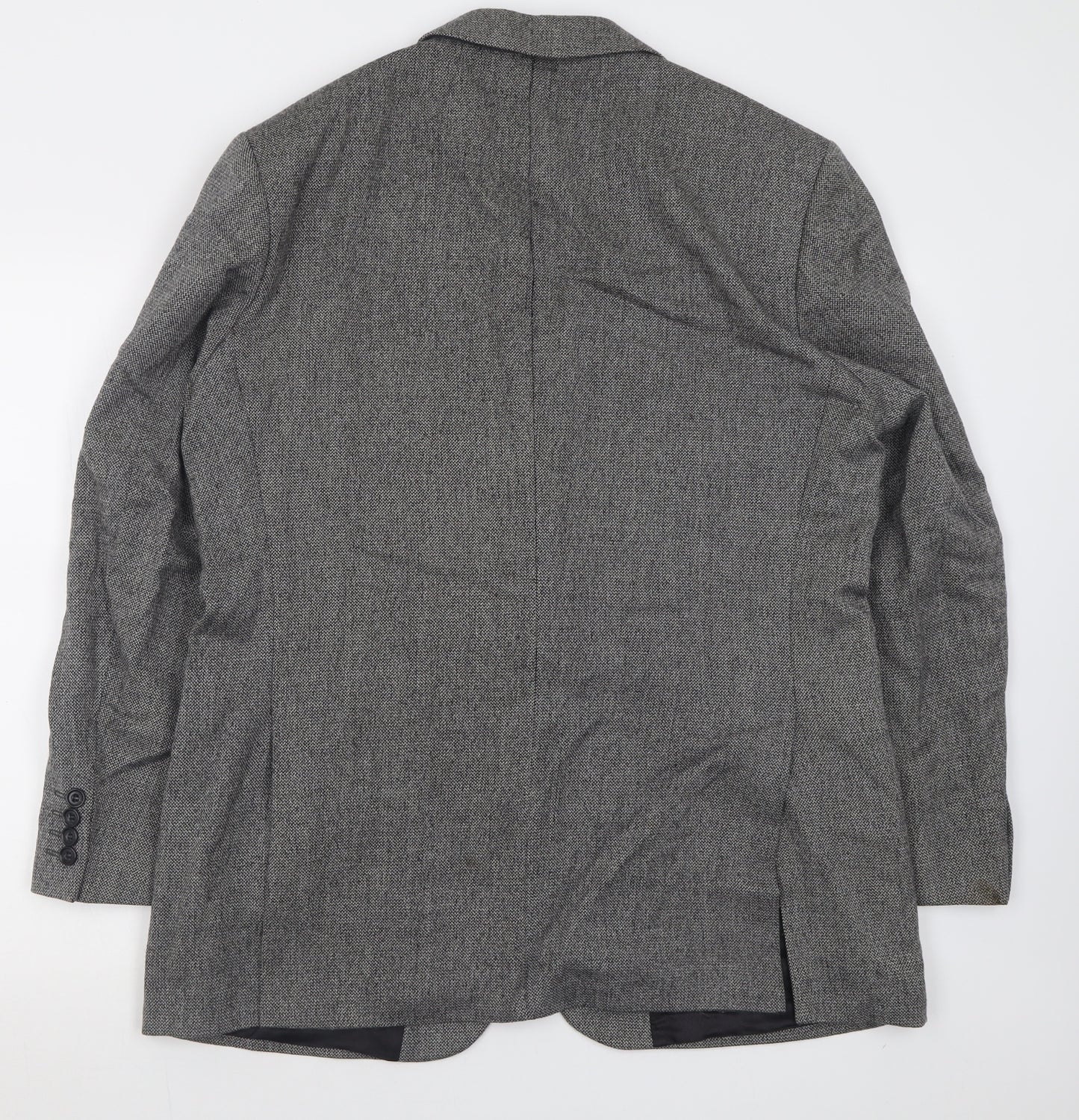 Marks and Spencer Mens Grey Plaid Wool Jacket Suit Jacket Size 42