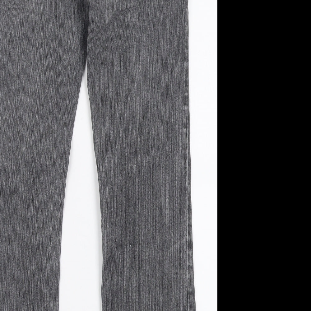 Per Una Womens Grey  Cotton Straight Jeans Size 8 L27 in Regular Button