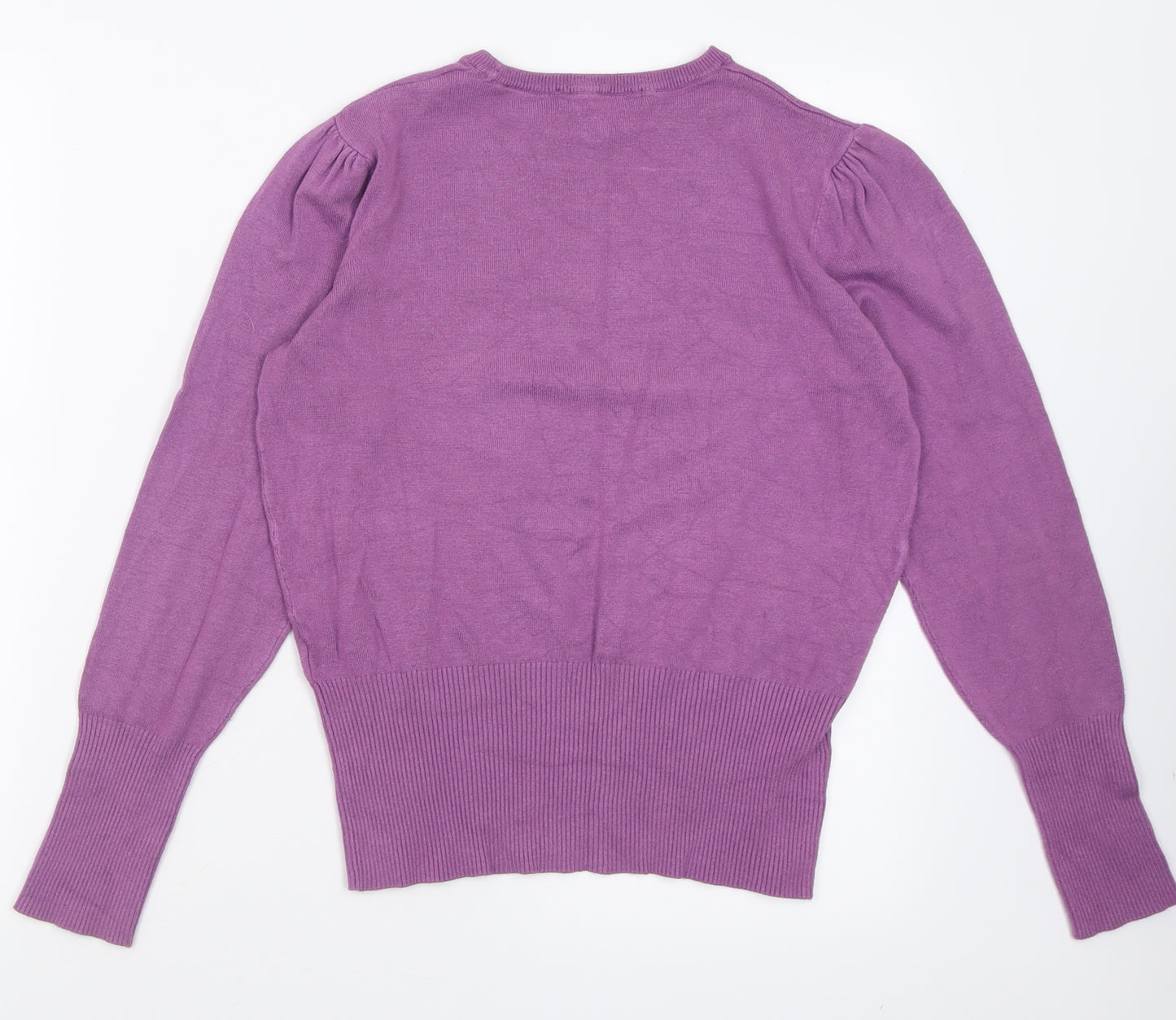 Marks and Spencer Womens Purple Crew Neck  Viscose Pullover Jumper Size 10