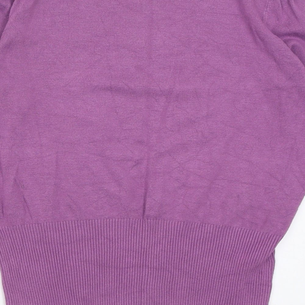Marks and Spencer Womens Purple Crew Neck  Viscose Pullover Jumper Size 10