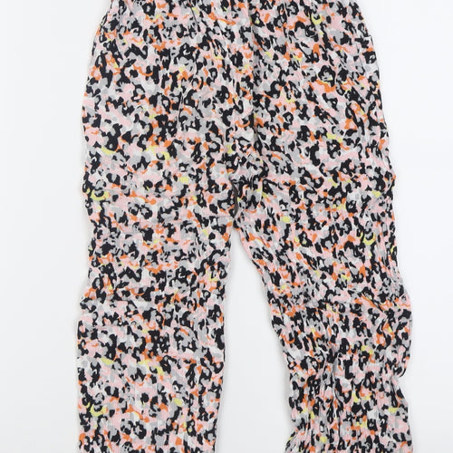 NEXT Girls Pink Animal Print Viscose Capri Trousers Size 8 Years  Regular Pullover