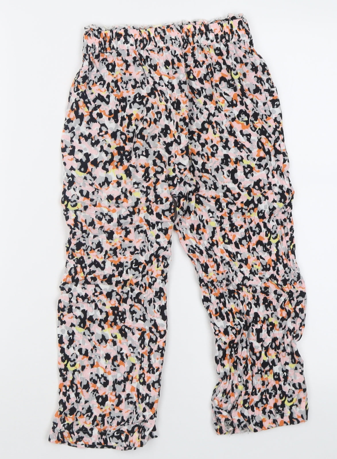 NEXT Girls Pink Animal Print Viscose Capri Trousers Size 8 Years  Regular Pullover
