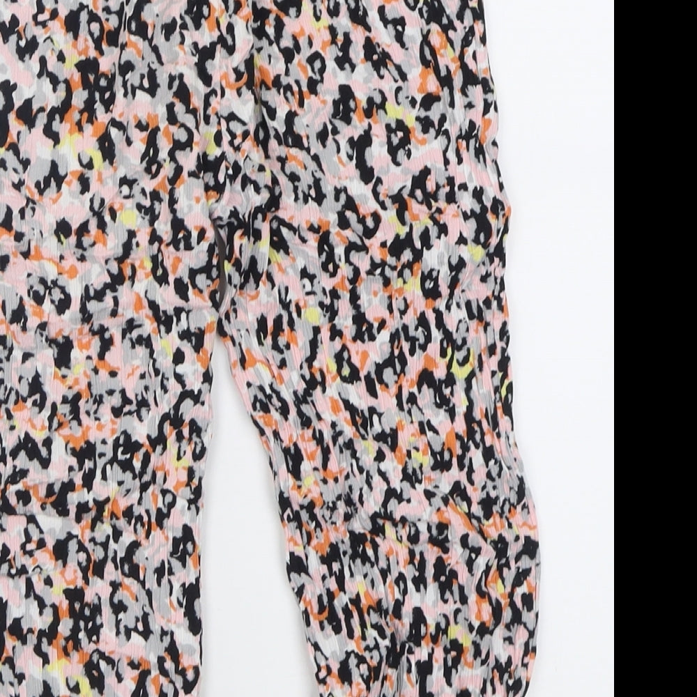 NEXT Girls Pink Animal Print Viscose Capri Trousers Size 8 Years  Regular Pullover
