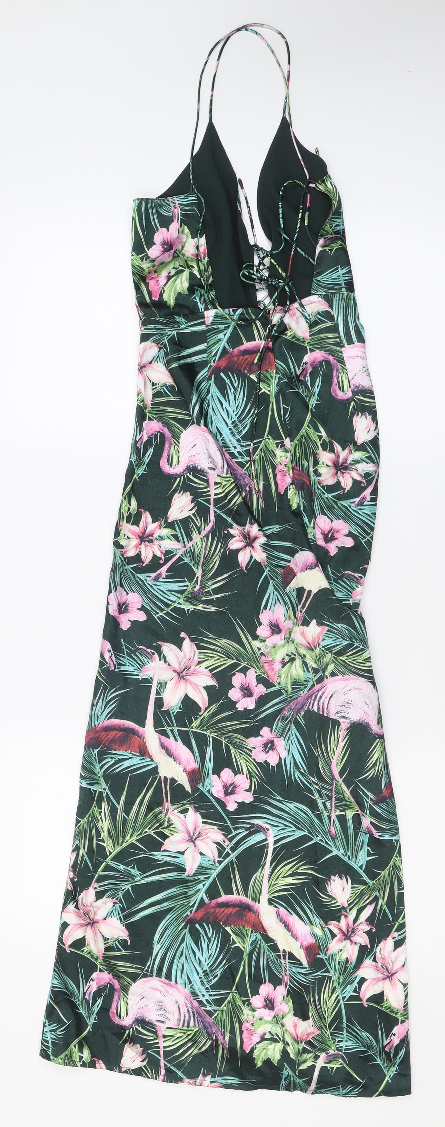 ASOS Womens Multicoloured Floral Polyester Fit & Flare  Size 4  V-Neck Pullover