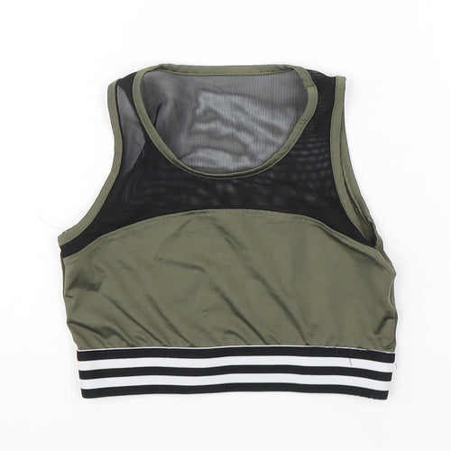 Miss e-vie Girls Green  Polyester Cropped Tank Size 9-10 Years Round Neck Pullover