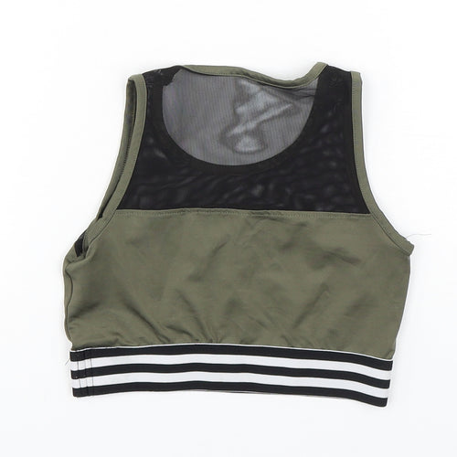 Miss e-vie Girls Green  Polyester Cropped Tank Size 9-10 Years Round Neck Pullover