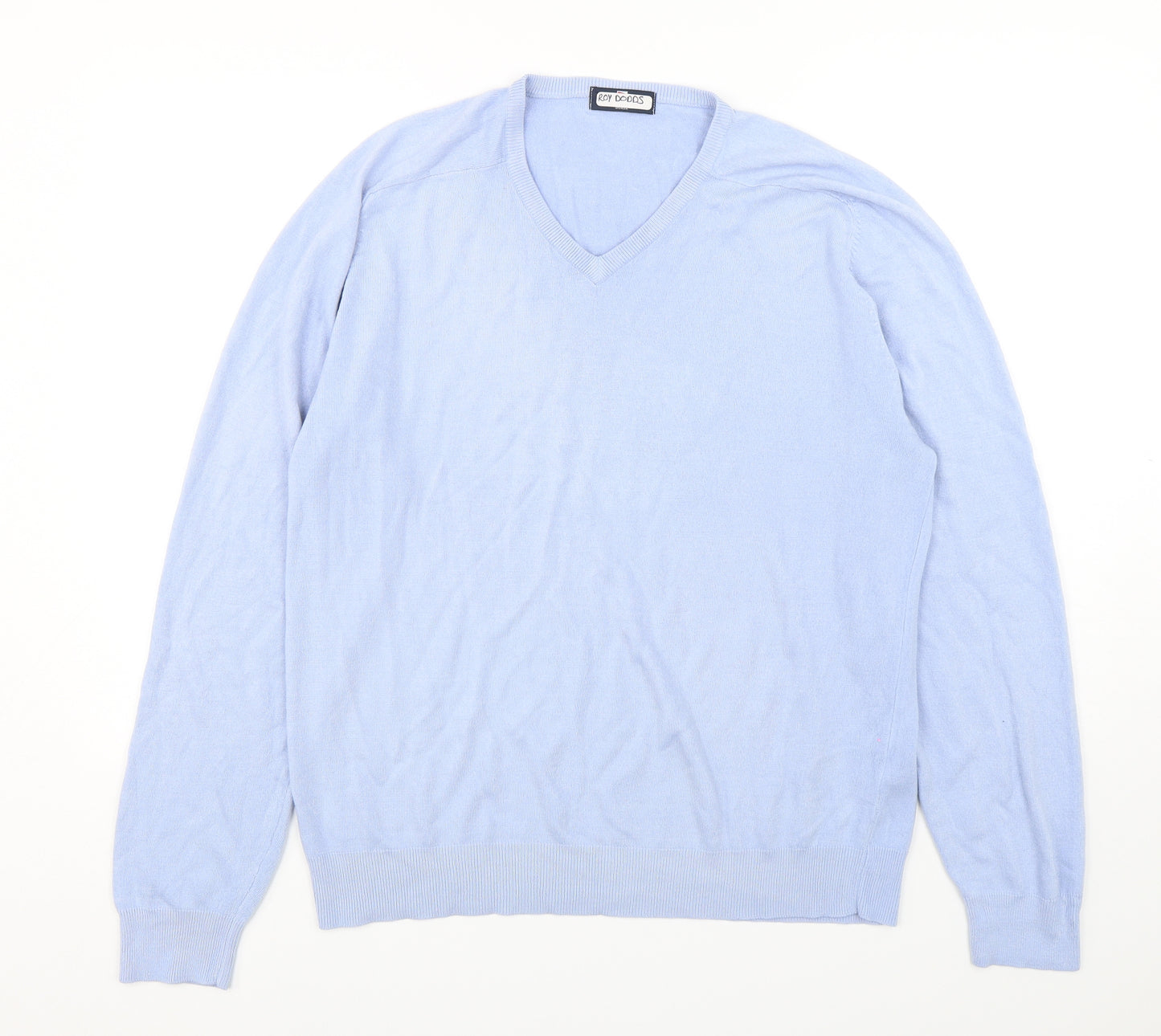 Blue Harbour Mens Blue V-Neck  Acrylic Pullover Jumper Size L
