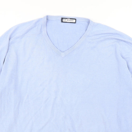 Blue Harbour Mens Blue V-Neck  Acrylic Pullover Jumper Size L
