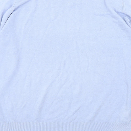 Blue Harbour Mens Blue V-Neck  Acrylic Pullover Jumper Size L
