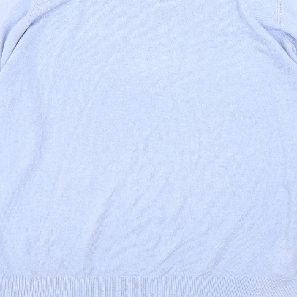 Blue Harbour Mens Blue V-Neck  Acrylic Pullover Jumper Size L