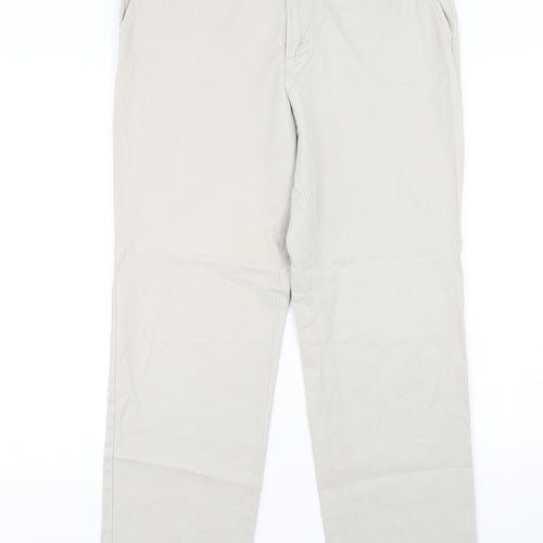 Nautica Womens Beige  Cotton Chino Trousers Size 32 L30 in Regular Button
