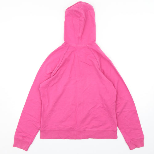 Marks and Spencer Womens Pink  Cotton Full Zip Hoodie Size 12  Zip