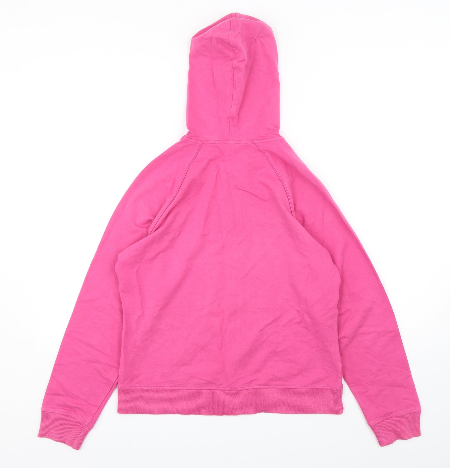 Marks and Spencer Womens Pink  Cotton Full Zip Hoodie Size 12  Zip