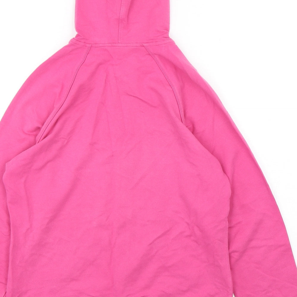 Marks and Spencer Womens Pink  Cotton Full Zip Hoodie Size 12  Zip