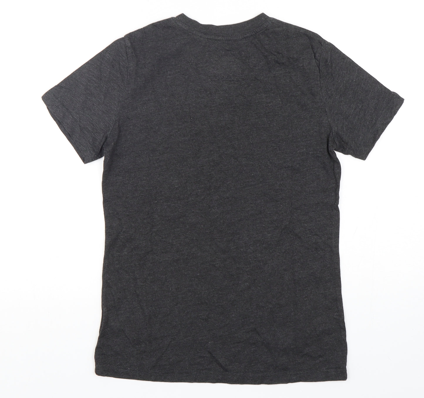 Superdry Womens Grey  Cotton Basic T-Shirt Size 8 Round Neck