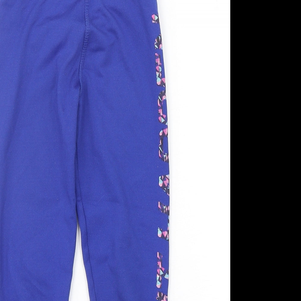 Dunnes Stores Girls Blue  Polyester Jogger Trousers Size 5-6 Years  Regular  - Leggings
