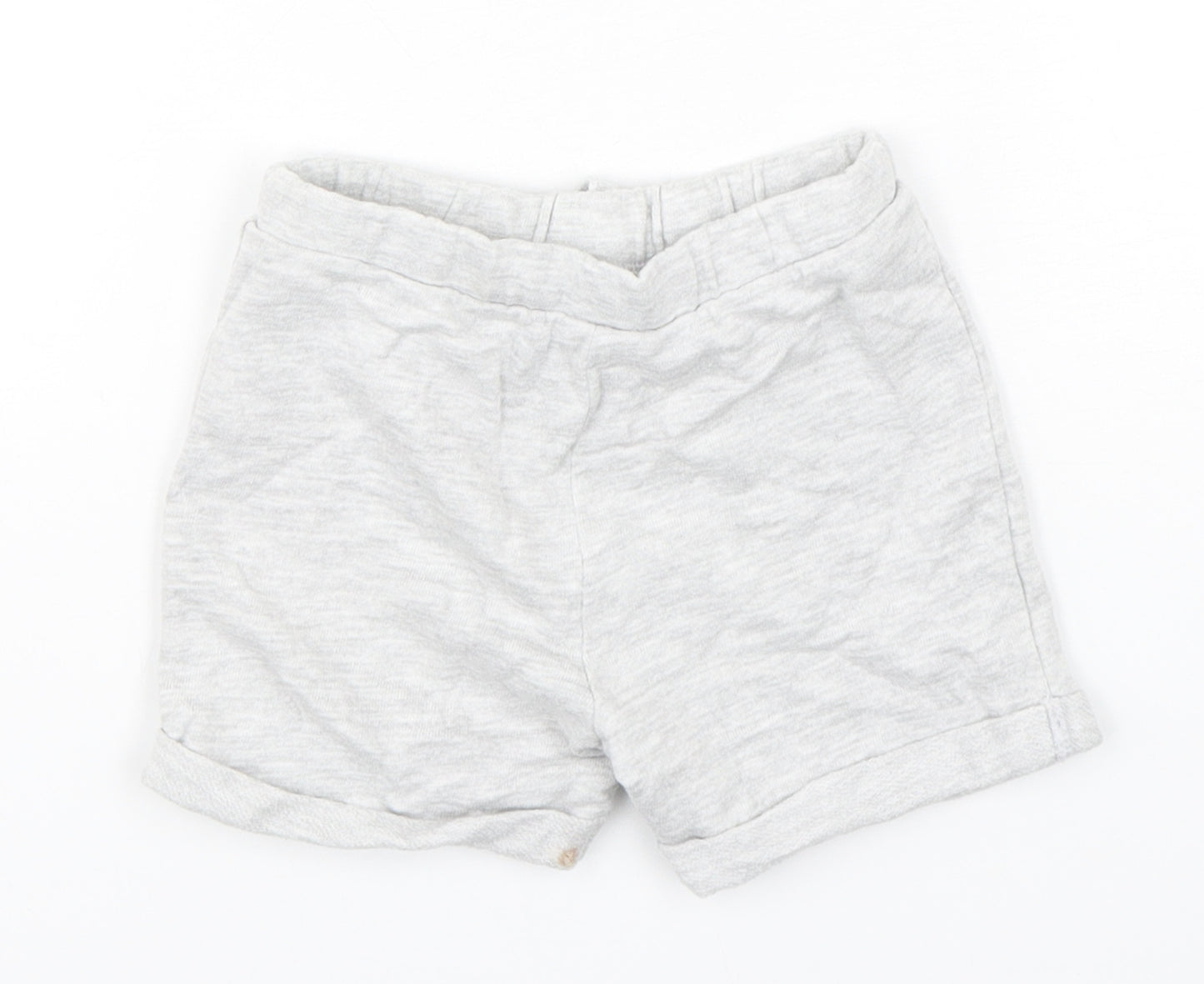 F&F Boys Grey  Cotton Cropped Trousers Size 9-12 Months  Drawstring - Shorts