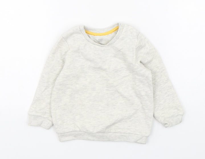F&F Boys Grey  Cotton Pullover Jumper Size 9-12 Months  Pullover