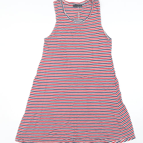 Atmosphere Womens Multicoloured Striped Cotton Tank Dress  Size 16  Round Neck Pullover