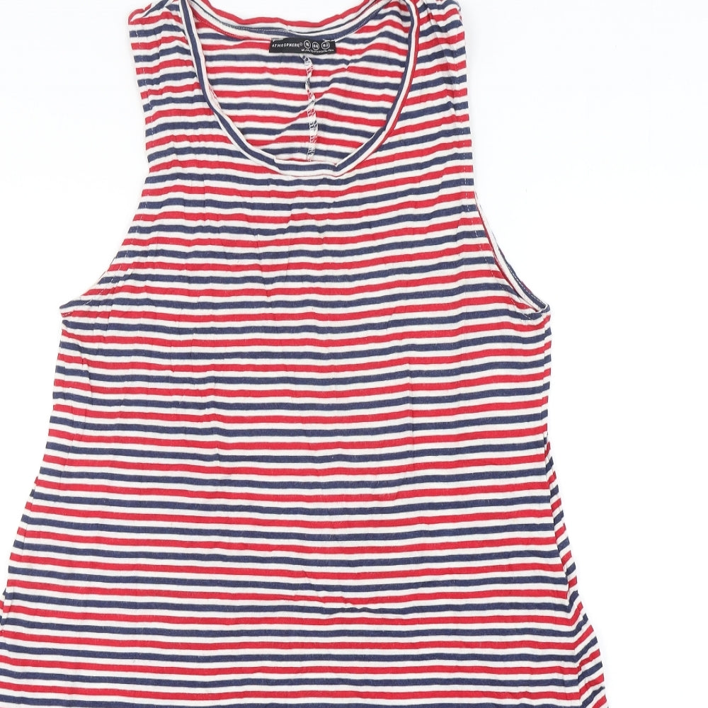 Atmosphere Womens Multicoloured Striped Cotton Tank Dress  Size 16  Round Neck Pullover