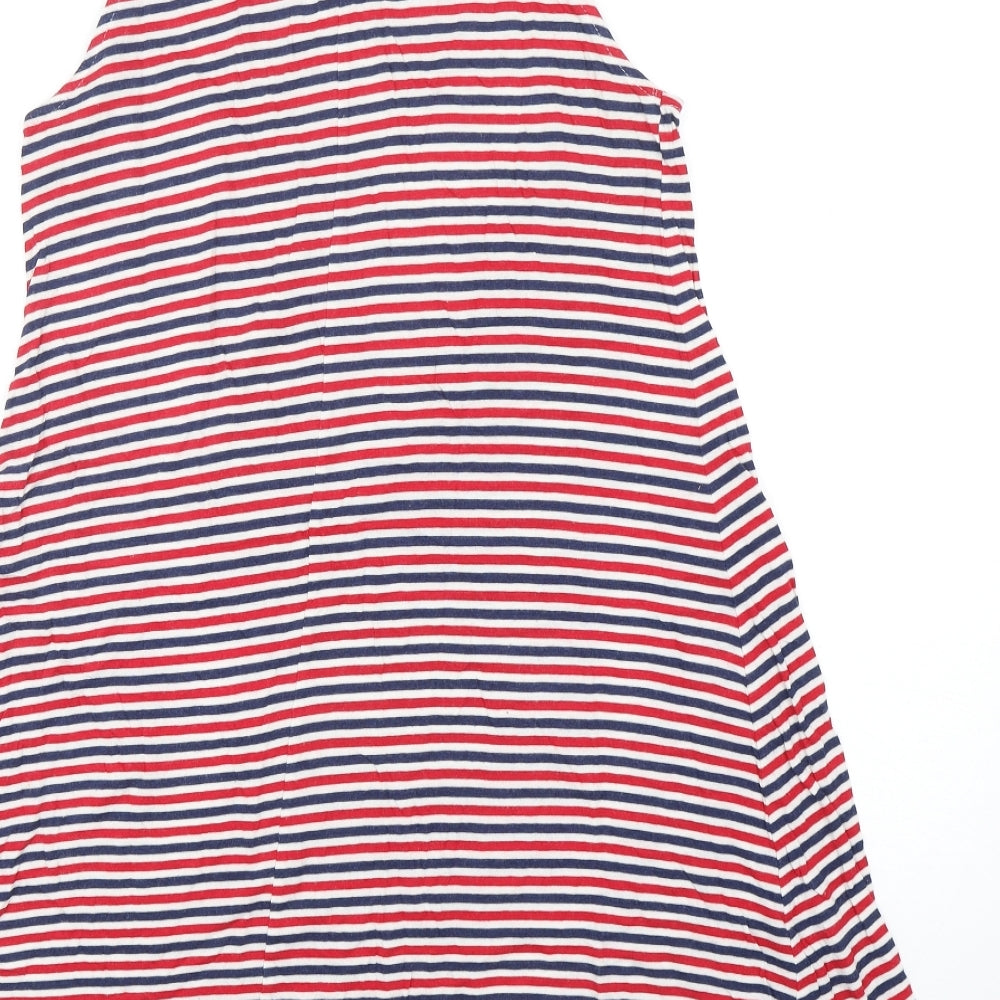 Atmosphere Womens Multicoloured Striped Cotton Tank Dress  Size 16  Round Neck Pullover