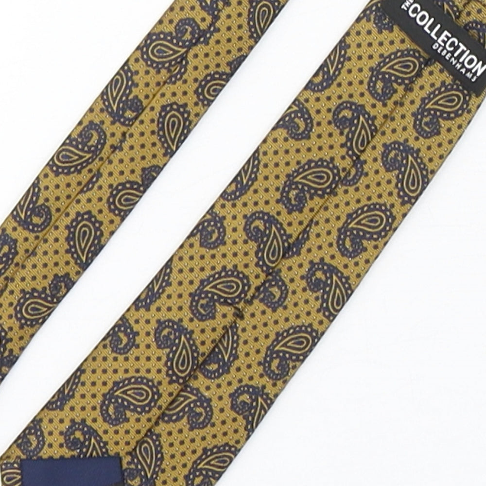 Debenhams Mens Gold Paisley Polyester Pointed Tie One Size