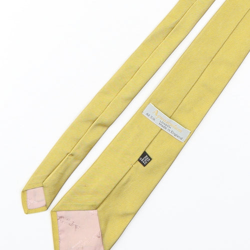 Aquascutum Mens Gold  Silk Pointed Tie One Size