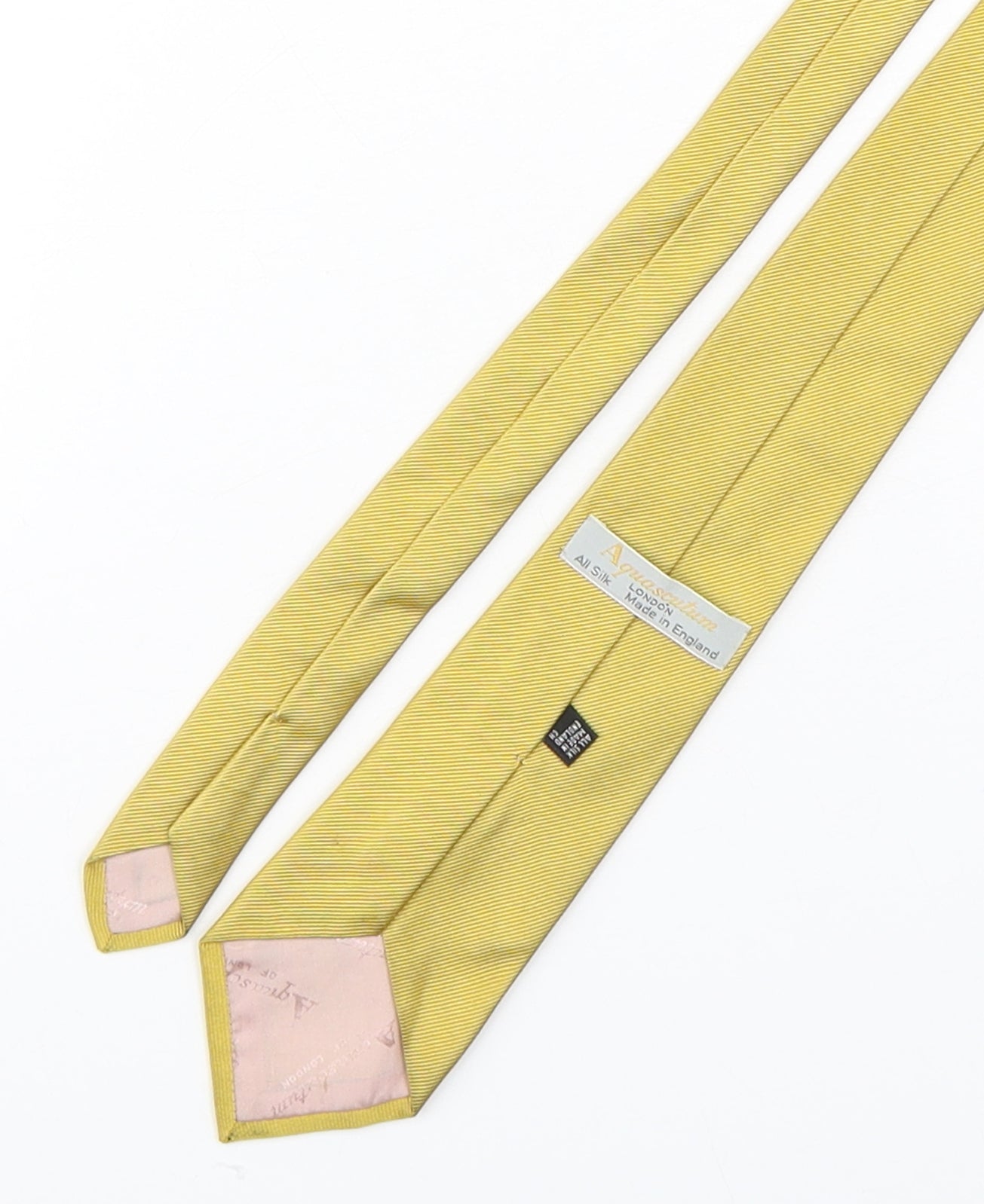 Aquascutum Mens Gold  Silk Pointed Tie One Size