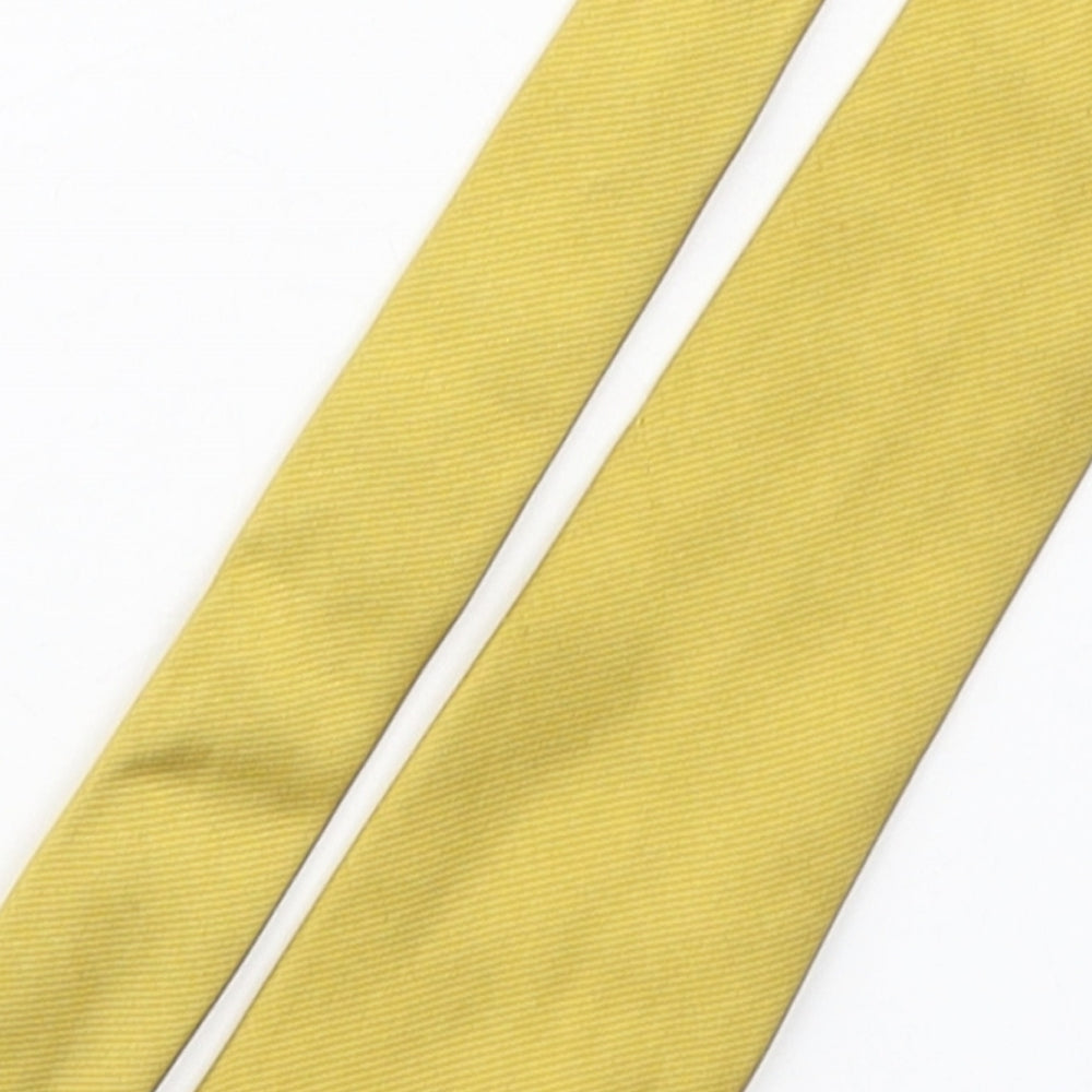 Aquascutum Mens Gold  Silk Pointed Tie One Size