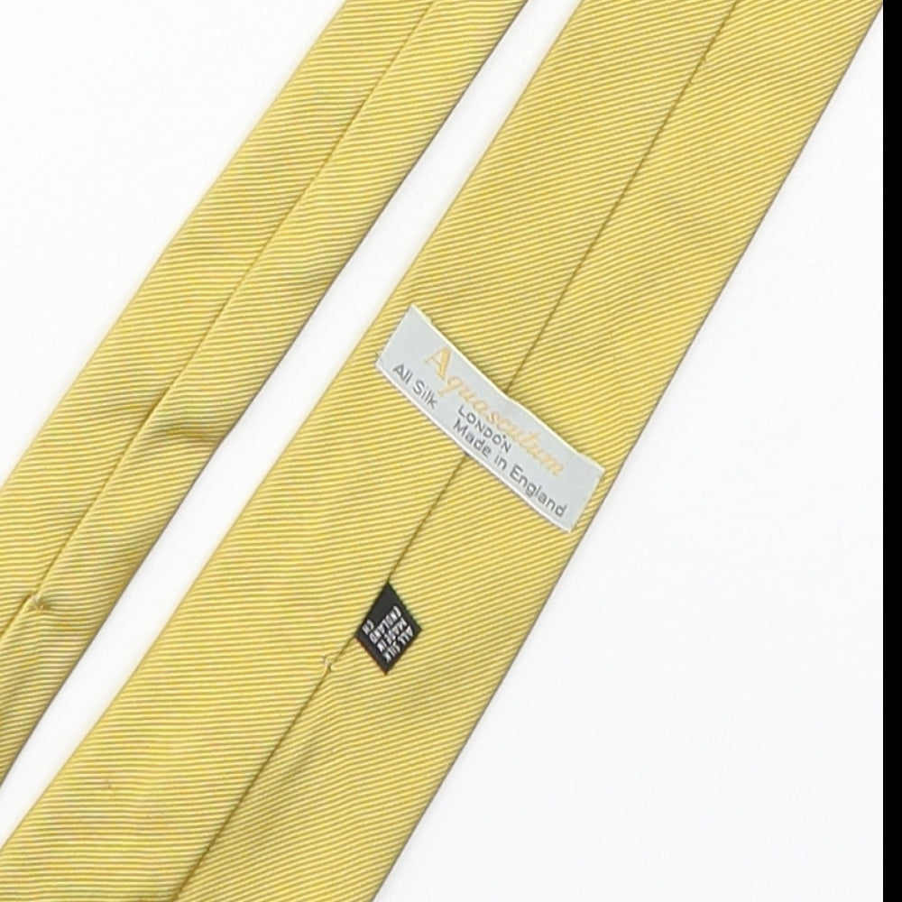 Aquascutum Mens Gold  Silk Pointed Tie One Size