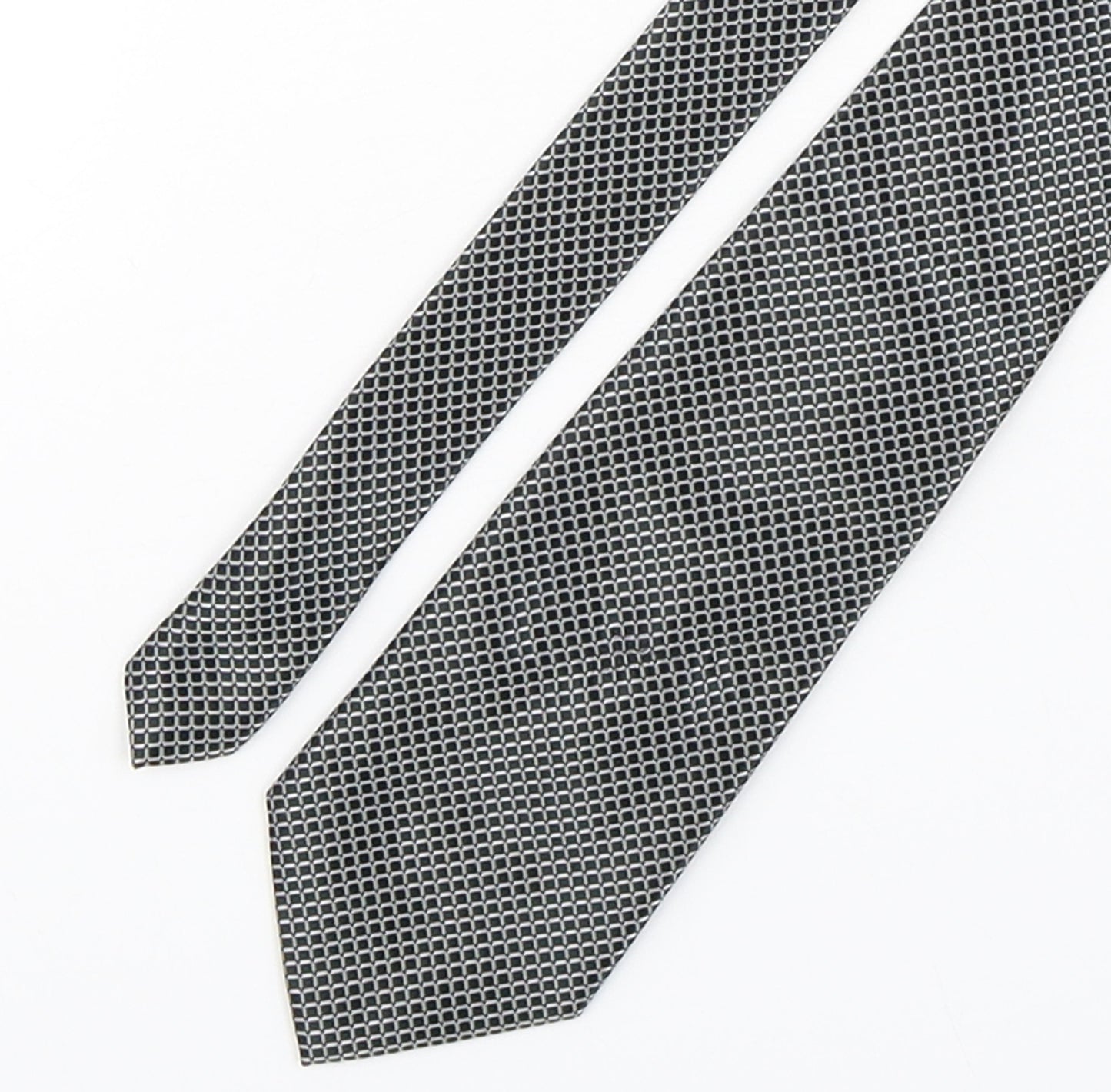 BHS Mens Black Plaids & Checks Polyester Pointed Tie One Size
