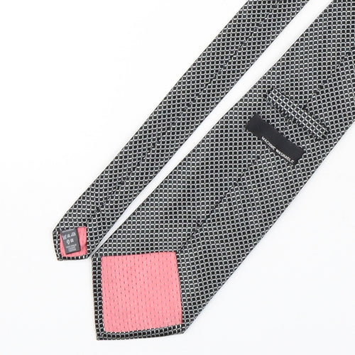 BHS Mens Black Plaids & Checks Polyester Pointed Tie One Size