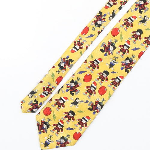 Marks and Spencer Mens Yellow Geometric Polyester Pointed Tie One Size - Dennis the menace