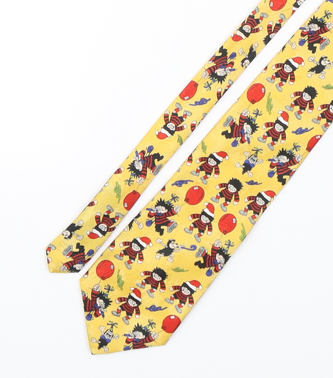Marks and Spencer Mens Yellow Geometric Polyester Pointed Tie One Size - Dennis the menace