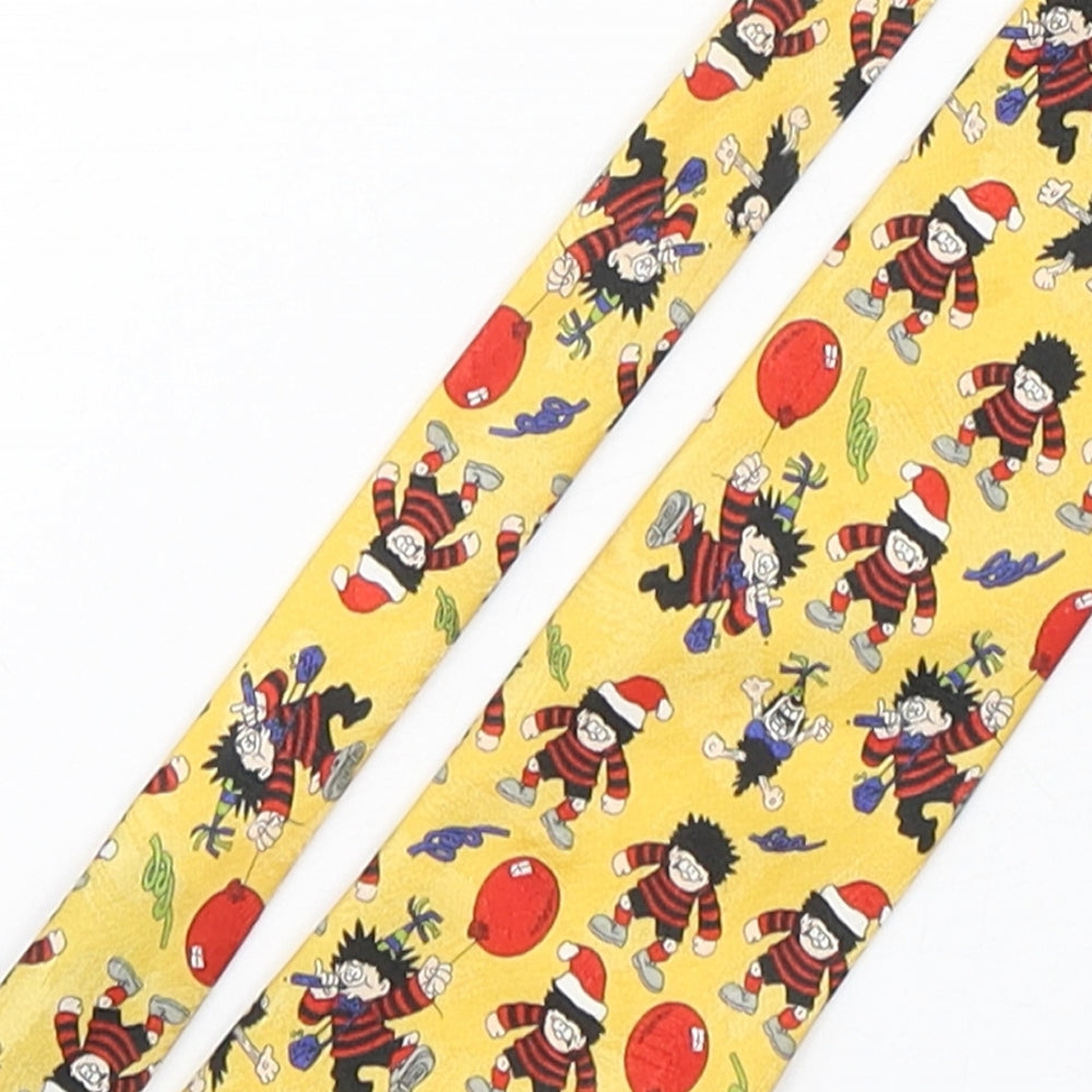 Marks and Spencer Mens Yellow Geometric Polyester Pointed Tie One Size - Dennis the menace