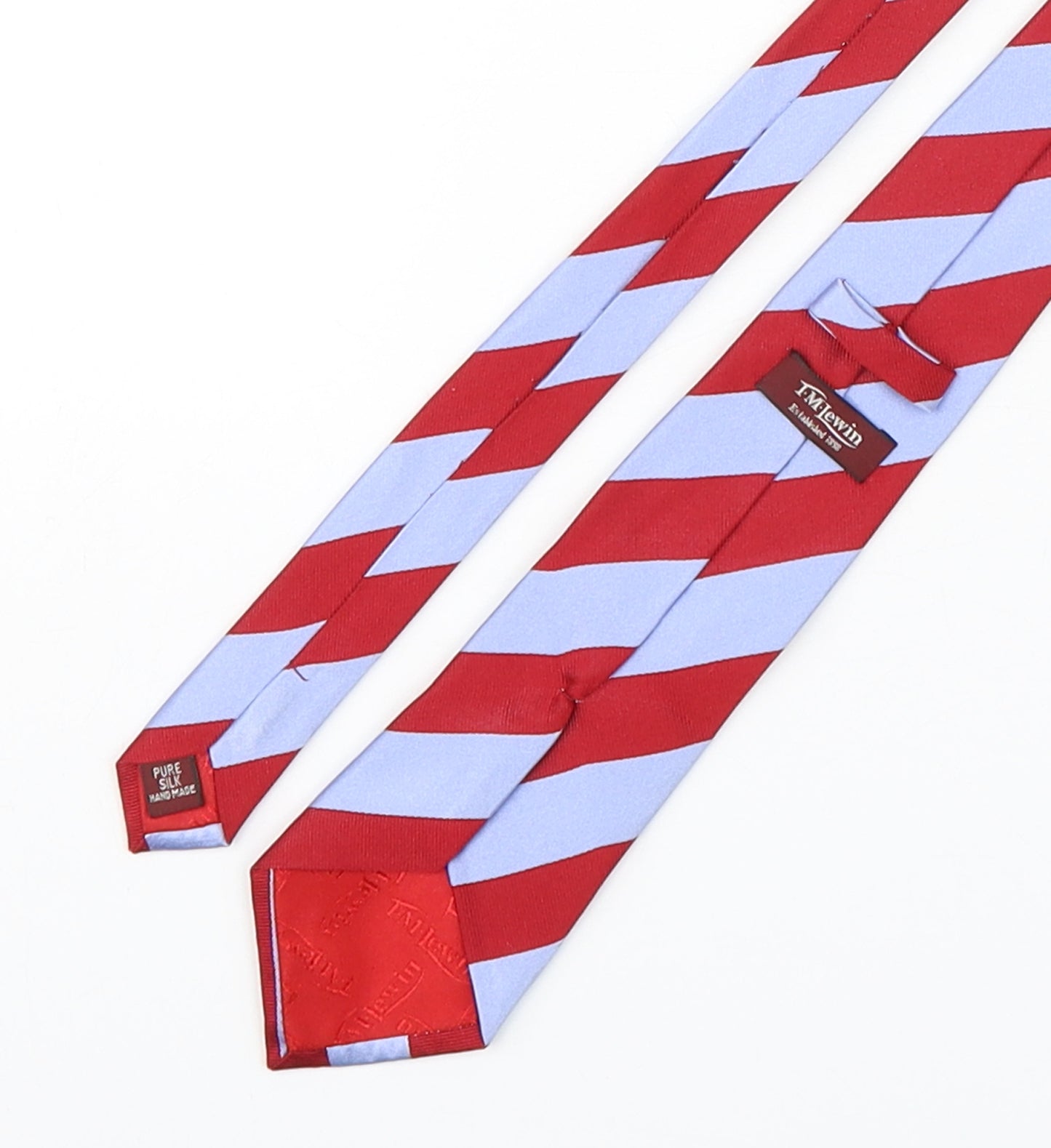 T.M.Lewin  Mens Multicoloured Striped Silk Pointed Tie One Size