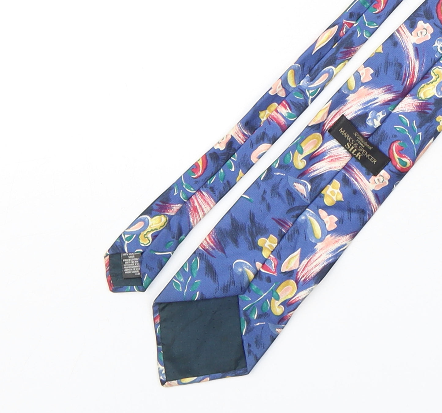Marks and Spencer Mens Multicoloured Floral Silk Pointed Tie One Size