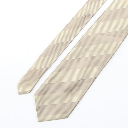 Racing Green Mens Gold Striped Silk Pointed Tie One Size