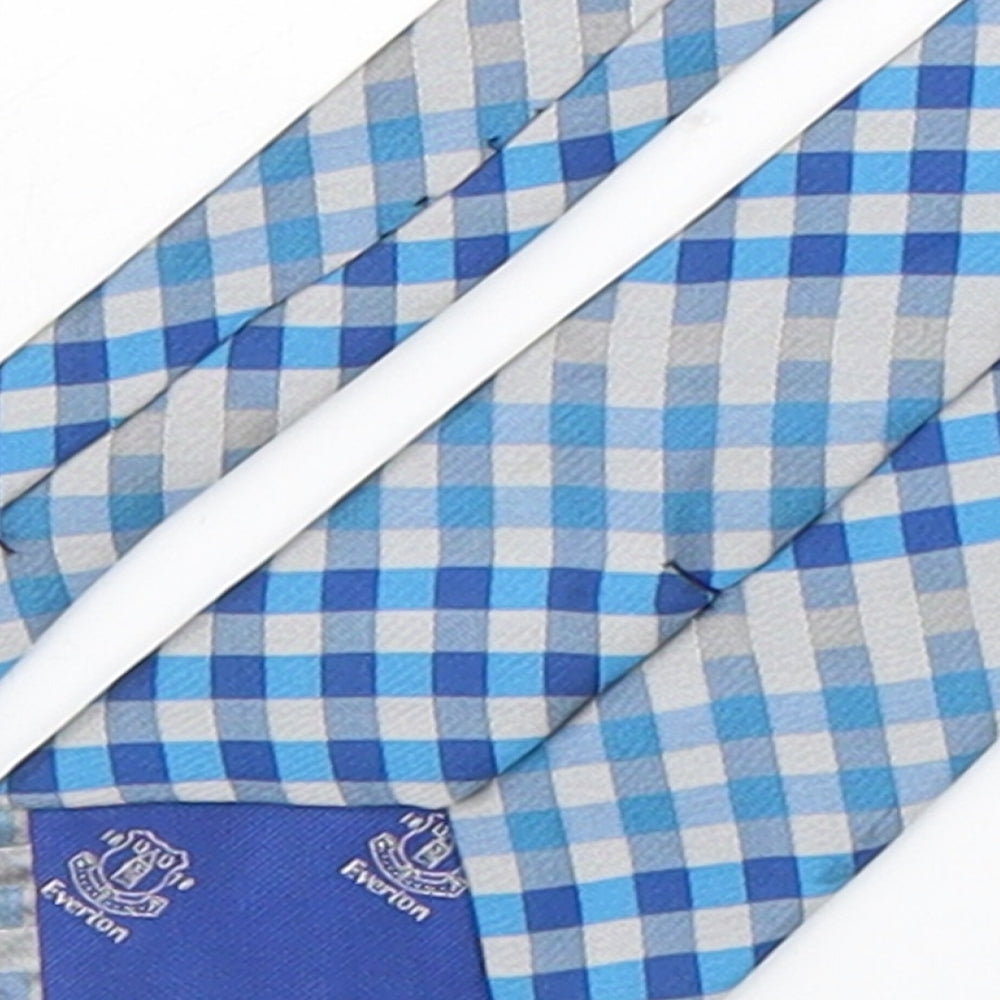 Everton  Mens Blue Plaids & Checks Polyester Pointed Tie One Size
