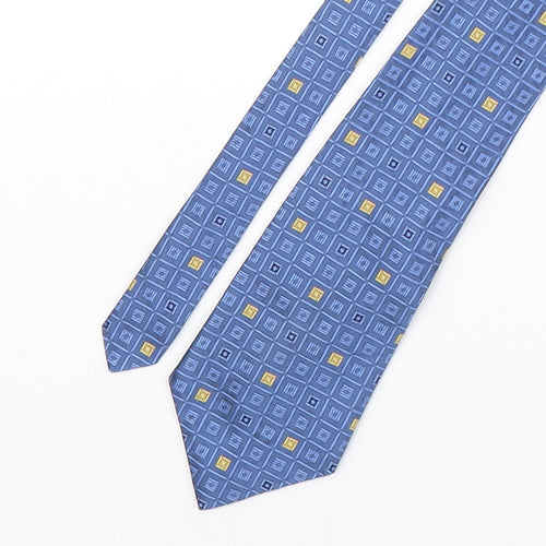Osbourne Mens Blue Plaids & Checks Silk Pointed Tie One Size