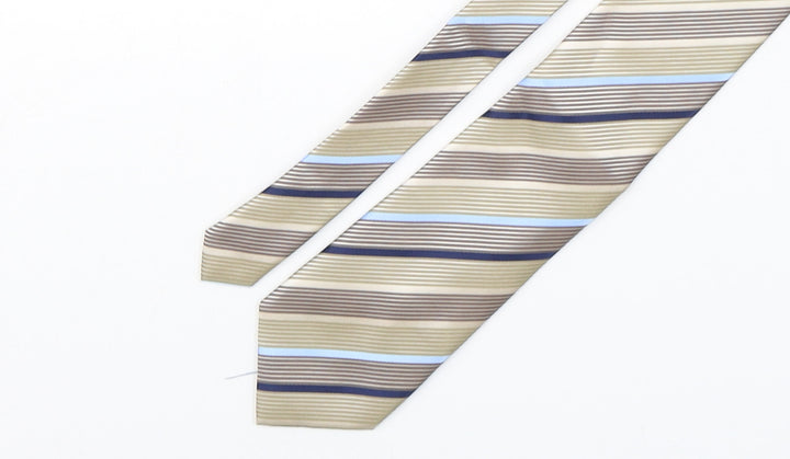BHS Mens Multicoloured Striped Silk Pointed Tie One Size