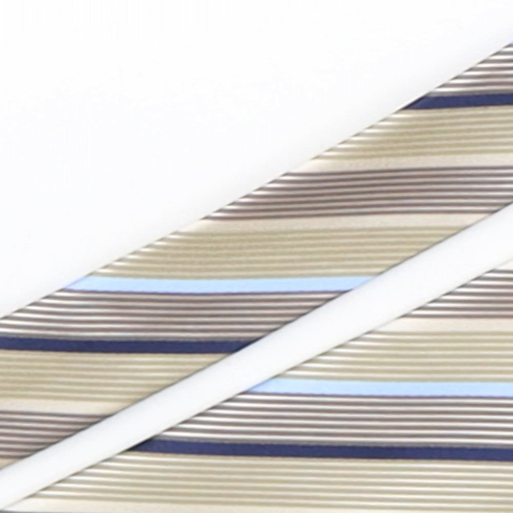 BHS Mens Multicoloured Striped Silk Pointed Tie One Size